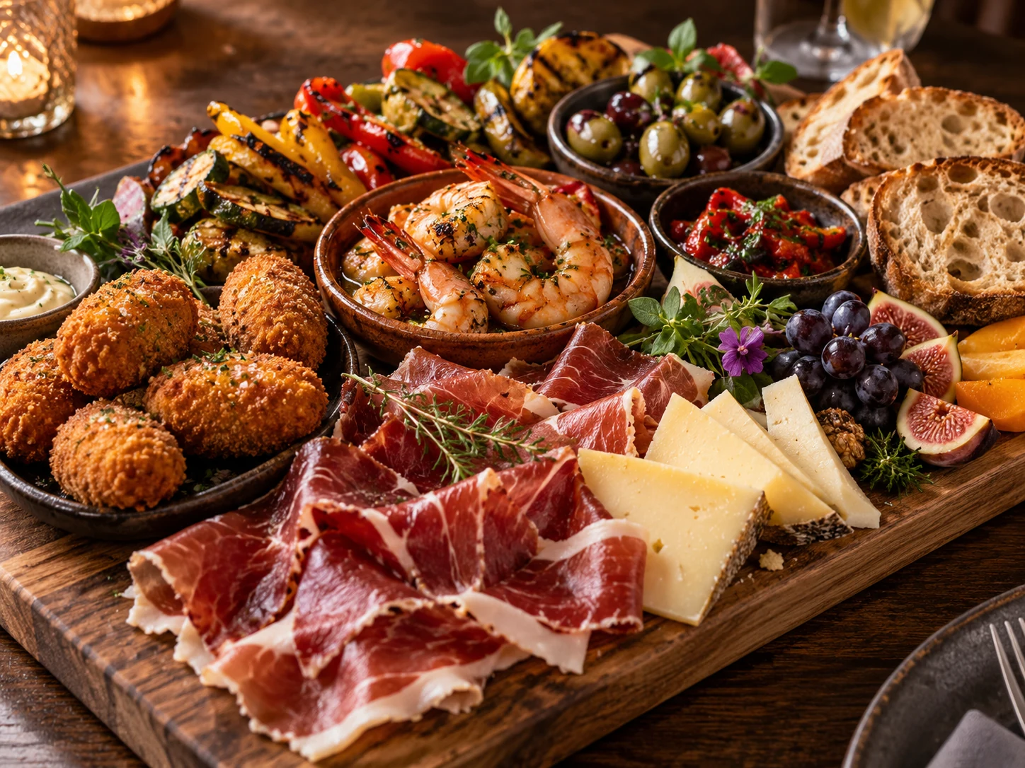 Plateau de tapas signature généreux, composé sur mesure