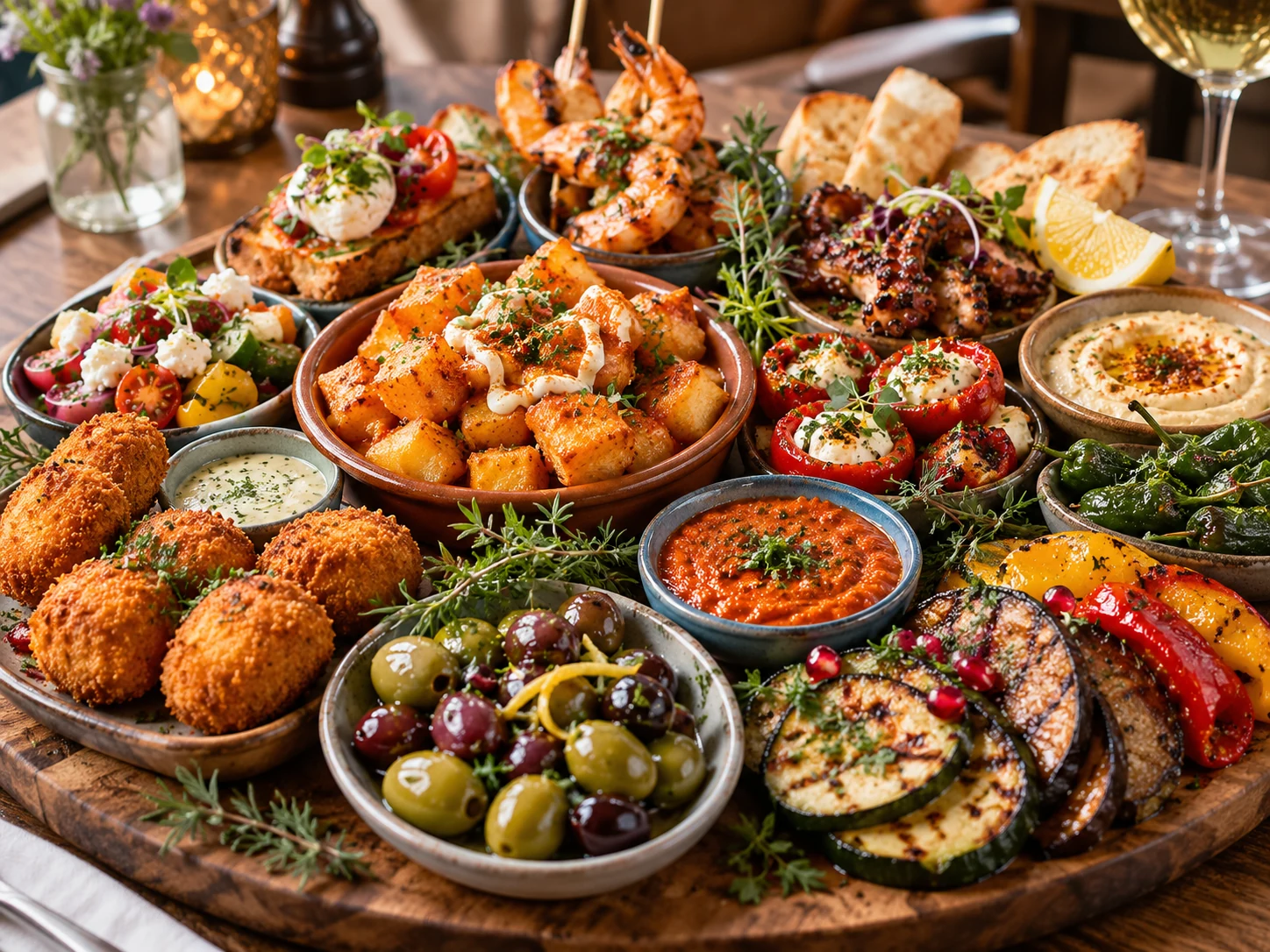 Plateau de tapas inspirées des cuisines du monde